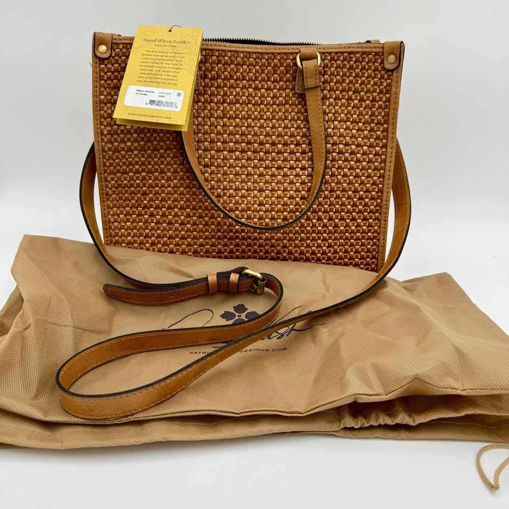 Patricia Nash small woven Ava tote, color-sand